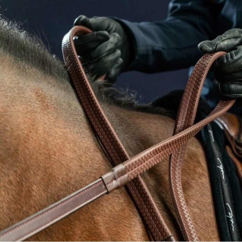Rubber Reins 5/8" Dyon D Brass Equestrian Collection